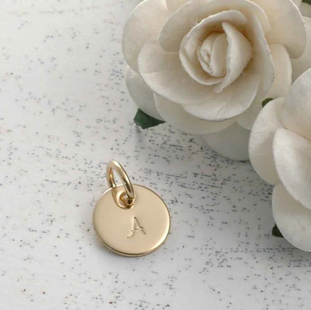 14K Gold-Filled 3/8" small round disc Custom Personalized charm