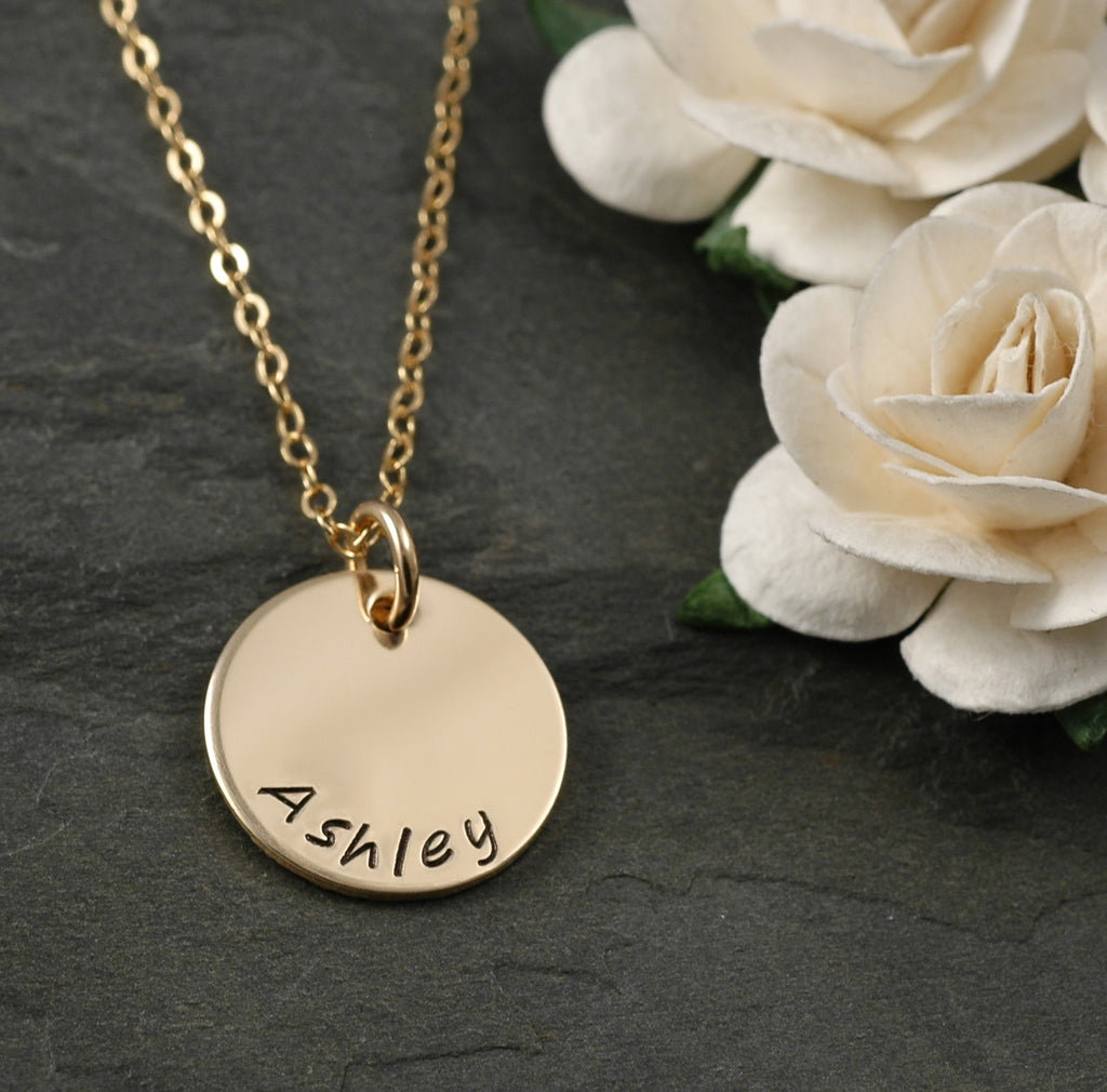 14K Gold-Filled 5/8" round disc - Custom Personalized charm