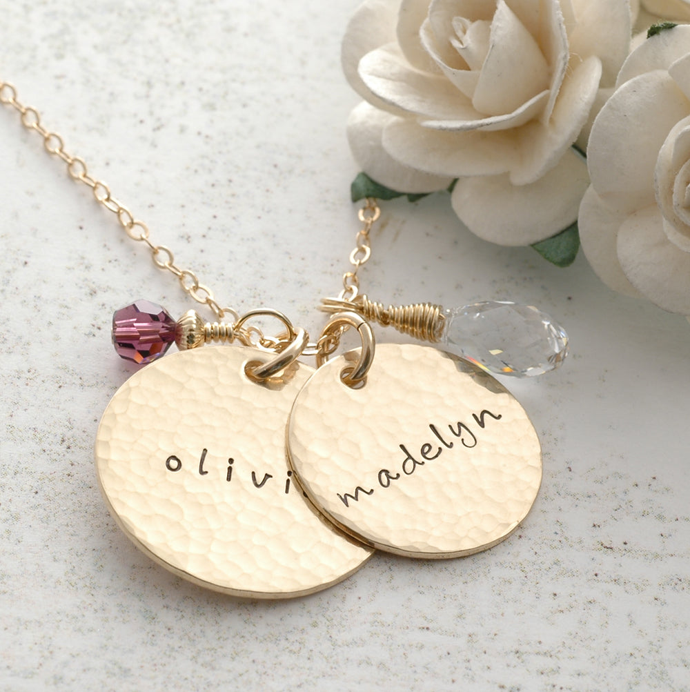 14K Gold-Filled 3/4" round disc - Custom Personalized charm