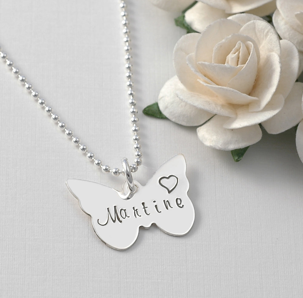 Butterfly Charm - Personalized - Sterling Silver