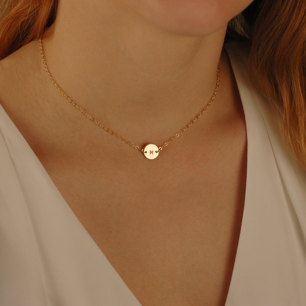 Initial Choker Necklace, 14k gold filled, Sterling Silver, Rose Gold Filled, Personalized, Layering Jewelry