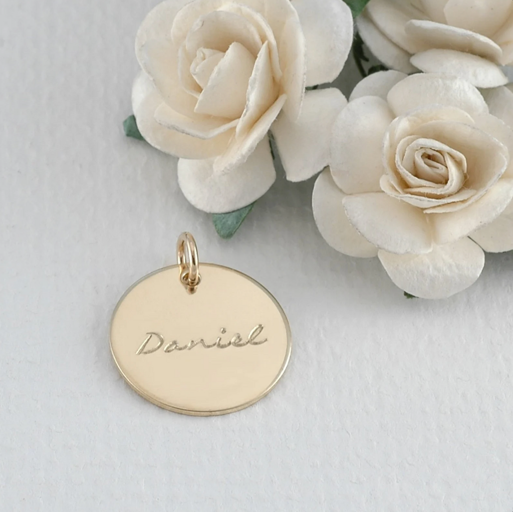 14K Gold-Filled 5/8" round disc - Custom Personalized charm