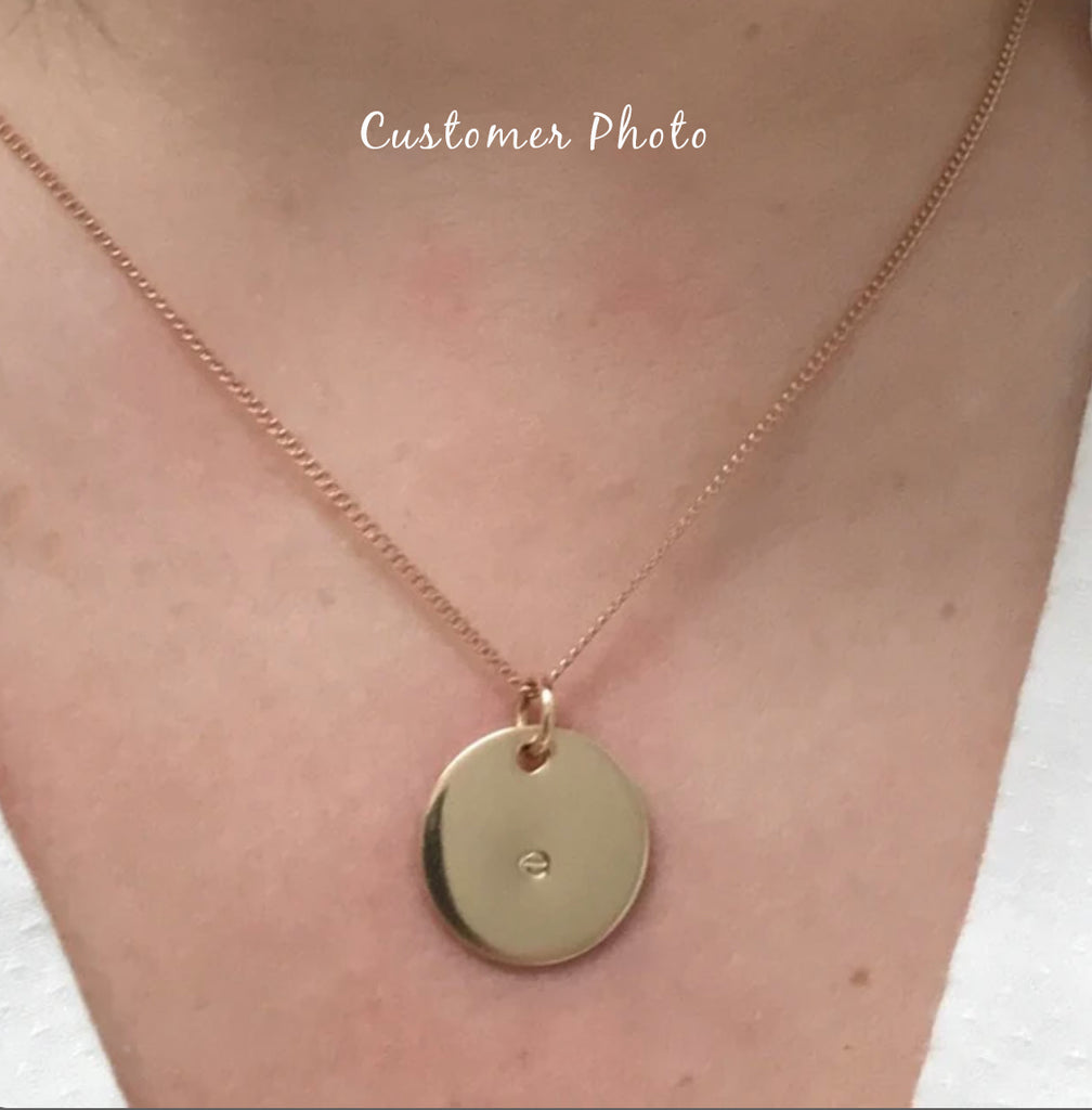 14K Gold-Filled 5/8" round disc - Custom Personalized charm