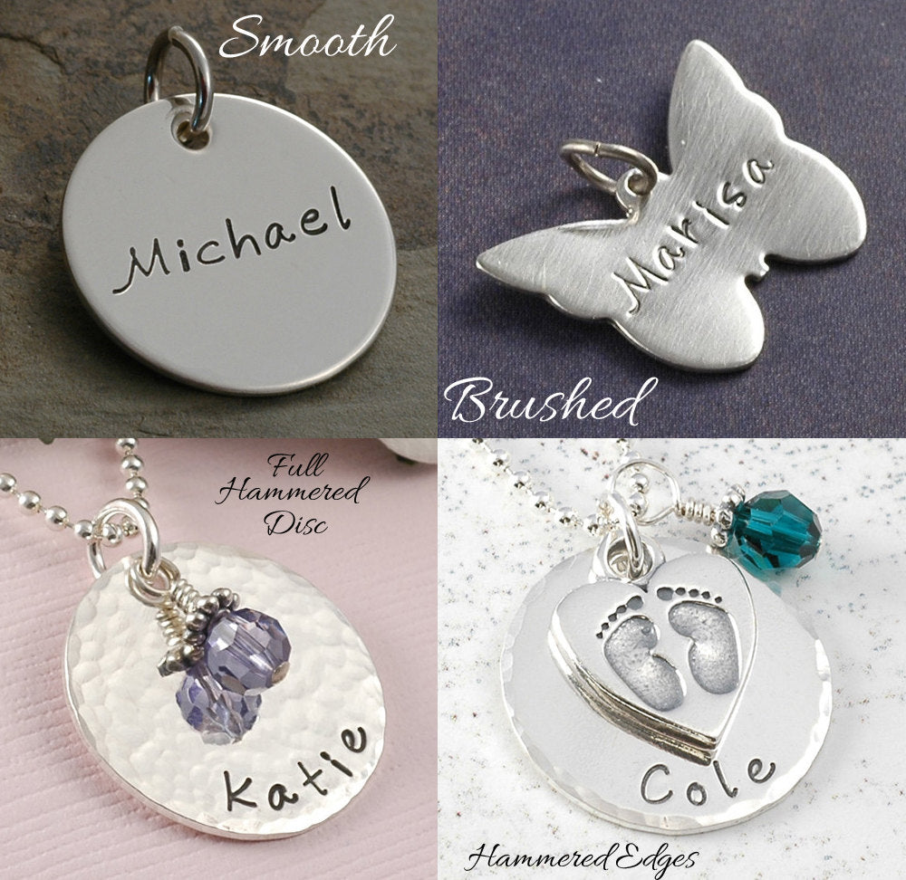 5/8 inch silver round disc with birthstone - add a charm