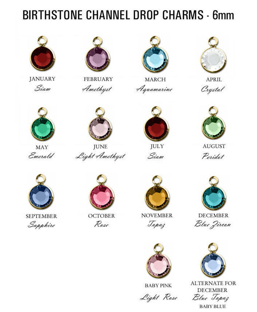 Channel Drop Birthstone 6mm - Gold