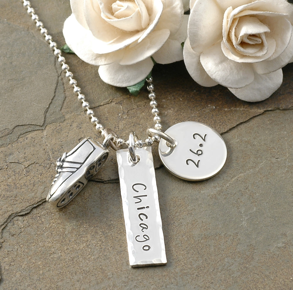 Run - Marathon necklace - place and time - personalized with your information