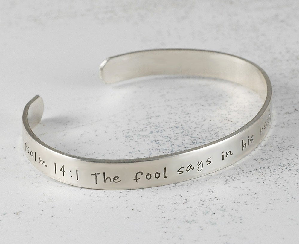 Personalized Cuff Bracelet sterling silver engraved - 1/4 inch width - Names or words