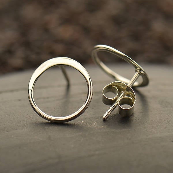 Open Circle Earrings, Dainty 14K Gold-Filled Round eternity earrings, Circle Stud Earrings, Simple Everyday earrings