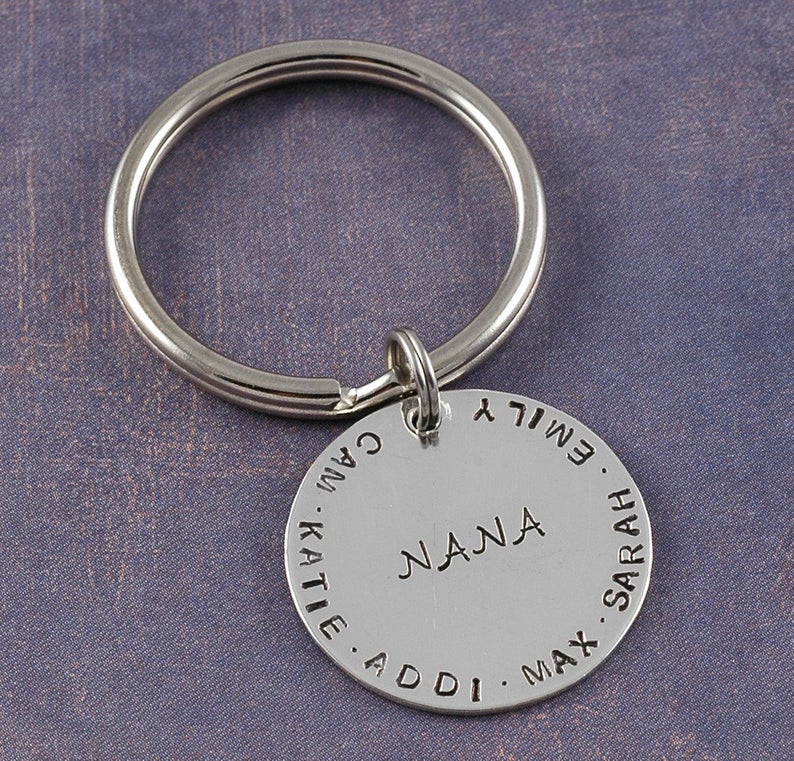 Hand Stamped Key Chain - Personalized - for Mom or Grandma - names or words - you pick it