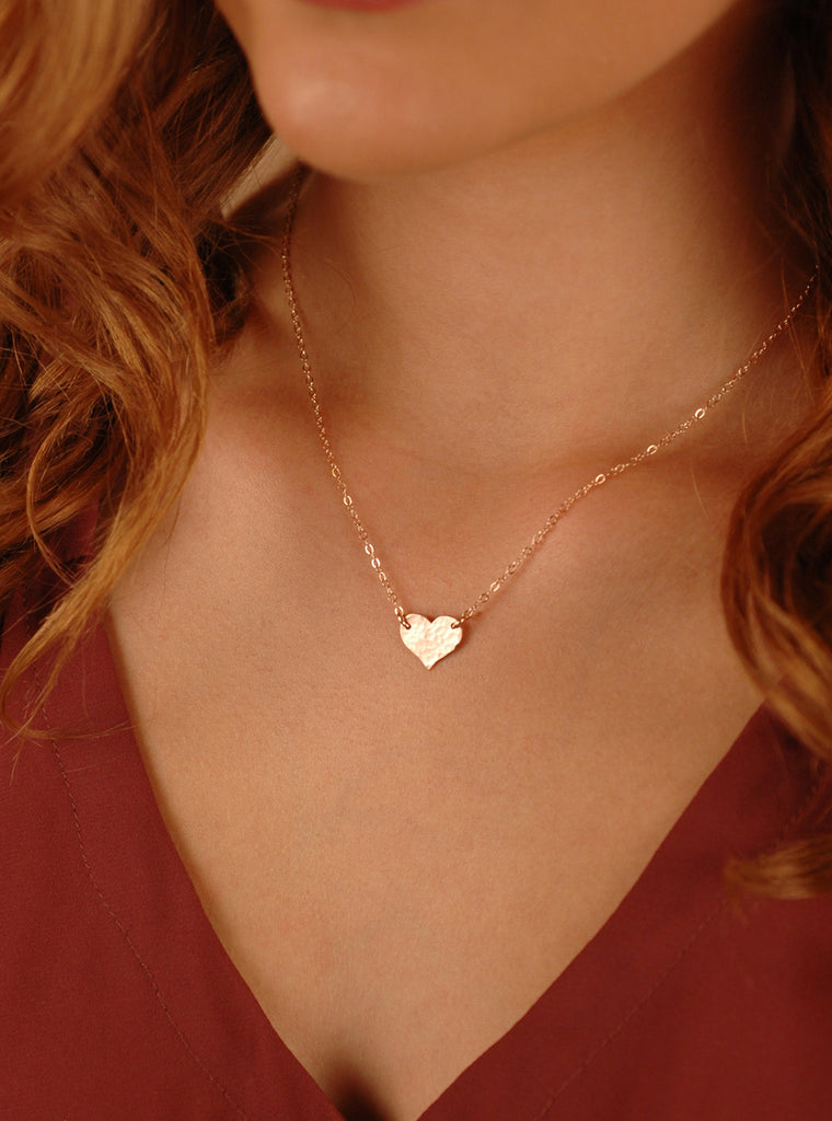Medium Heart Necklace, 14k gold filled, Sterling Silver, Rose Gold Filled, Personalized Monogram necklace, Layering Jewelry