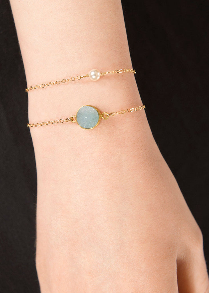 Simple Single Pearl Bracelet, Delicate, Dainty pearl bracelet, Gold Filled, Sterling Silver, Rose Gold