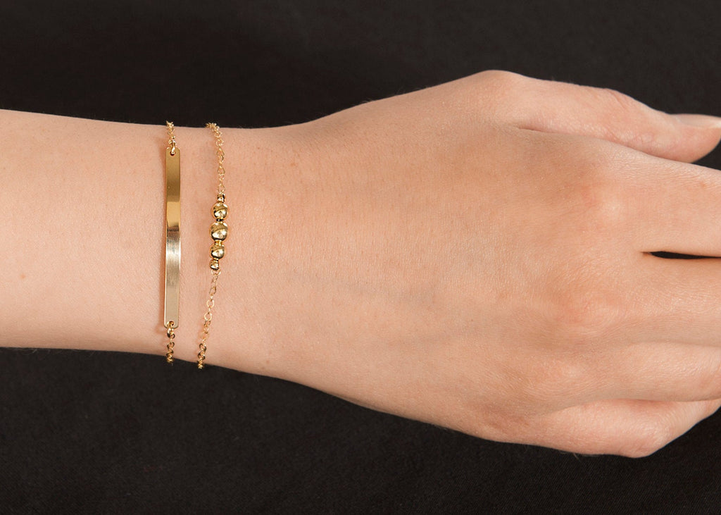 Bar Bracelet, Delicate gold bar bracelet, Smooth Narrow bar bracelet, 14K Gold Filled, Sterling Silver, or Rose Gold Filled